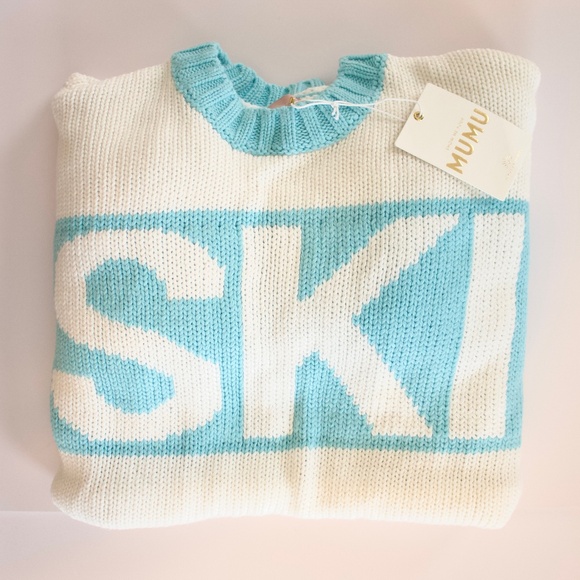 Show Me Your Mumu Ski in Sweater Blue/White Ski Sweater NWT - Picture 2 of 12